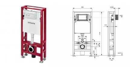 Застенный модуль TECEspring с двойной рамой S500393 · TECE, S500393