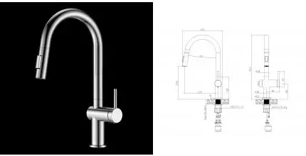 RELAX-KIT-01 Смеситель для кухни с выдвижным изливом, хром RELAX-KIT-01 · Cezares, RELAX-KIT-01
