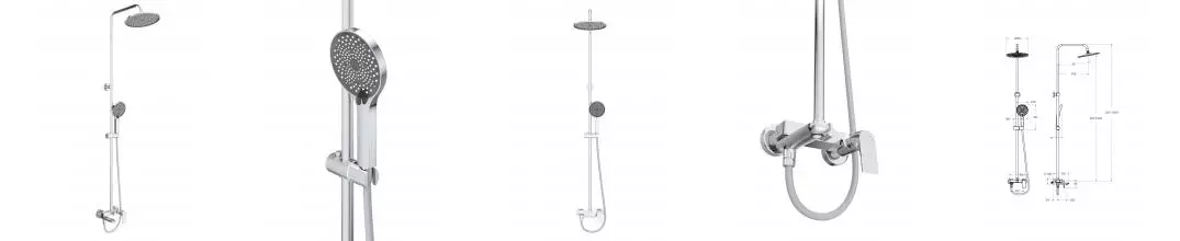 MARINO Душевая стойка со смесителем и изливом, хром MARINO-VSCM-CRM MARINO-VSCM-CRM · Belbagno, MARINO-VSCM-CRM