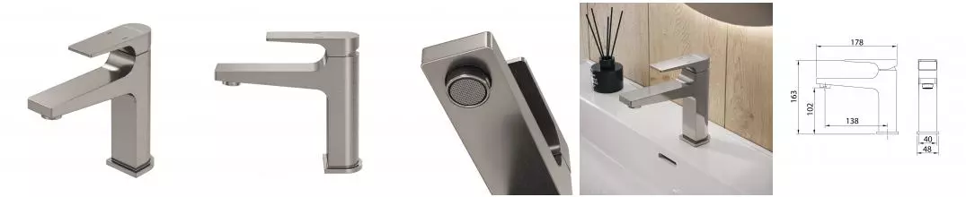 Смеситель для раковины Grossman Classic 510.K35.04.120 брашированный никель,1 место 510.K35.04.120 · Grossman, 510.K35.04.120