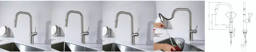 Смеситель для кухни Vincea VKF-107BN, брашированный никель VKF-107BN · Vincea, VKF-107BN