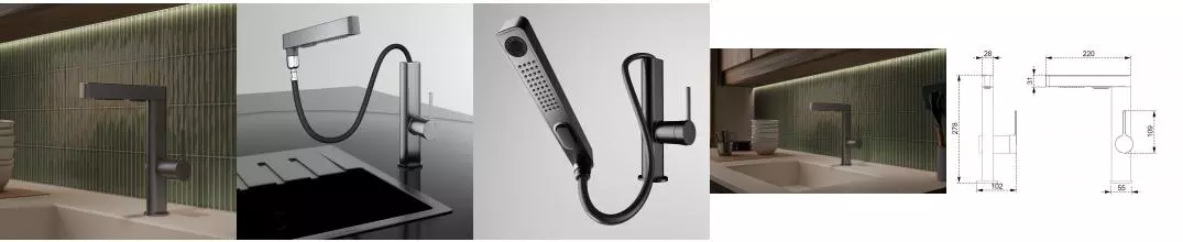 Смеситель для кухни Vincea VKF-22GM, вороненая сталь VKF-22GM · Vincea, VKF-22GM