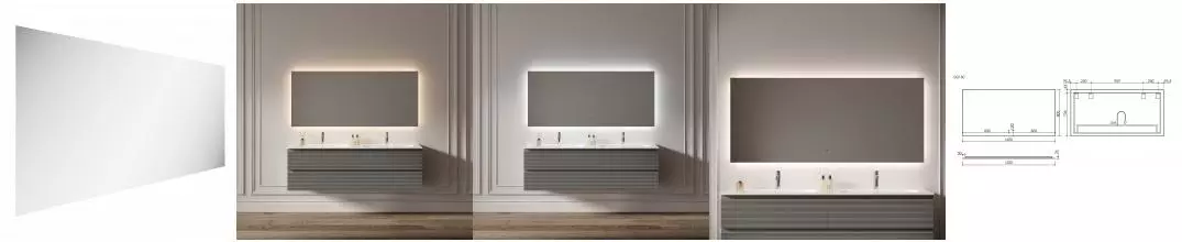 SQ2.1600 Зеркало для ванной комнаты SANCOS Square 2.0 1600х800 led подсветка 2700K/4000K/5000K SQ2.1600 · Sancos, SQ2.1600