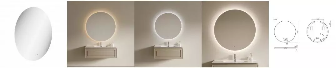 SF2.1000 Зеркало для ванной комнаты SANCOS Sfera 2.0 D1000 led подсветка 2700K/4000K/5000K SF2.1000 · Sancos, SF2.1000