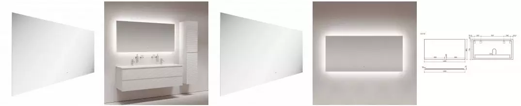 SQ1600 Зеркало для ванной комнаты SANCOS SQUARE 1600х800 с подсветкой SQ1600 · Sancos, SQ1600