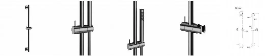 SC9035GG Душевая штанга SANCOS из латуни, цвет вороненая сталь PVD SC9035GG · Sancos, SC9035GG