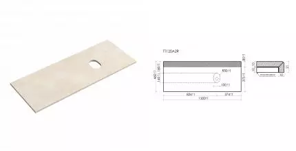 TT120A2R Столешница для ванной комнаты SANCOS правая 1200х460, без отв., kreman TT120A2R · Sancos, TT120A2R