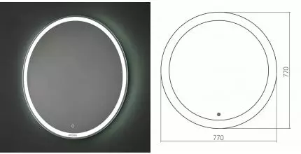 Зеркало COSMO D770 (770*770*30) с сенсорным выключателем